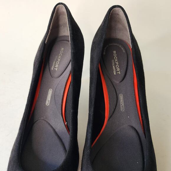 Rockport Total Motion Pump Black Suede Point Toe Heel Size 8.5M - Picture 4 of 10